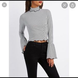 Turtleneck striped crop top⭐️